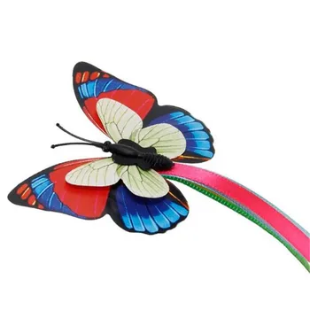 Elektros Naminių kačių žaislas sukimosi spalvingas drugelis plaukioja katė interaktyvūs žaislai erzinti lazdos katė interaktyvus žaislas sukasi drugelis
