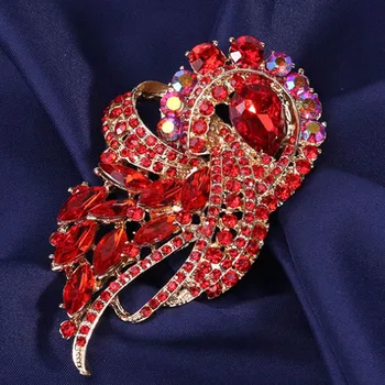 Zlxgirl papuošalai spalvingas kalnų krištolas kristalų gėlių sages papuošalų mados moterų vestuvių šalikas smeigtukai drabužių segtukus priedų