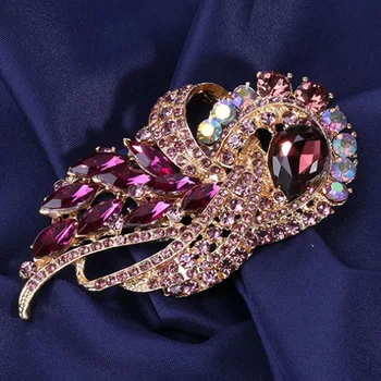 Zlxgirl papuošalai spalvingas kalnų krištolas kristalų gėlių sages papuošalų mados moterų vestuvių šalikas smeigtukai drabužių segtukus priedų