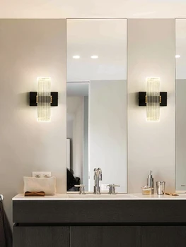 Paprasta, Modernios LED Sienos Lempos Aliuminio Kūrybos Juoda Siena-sconce, Miegamojo Lovos Fone Koridoriaus Praėjimo Laiptinės Deco