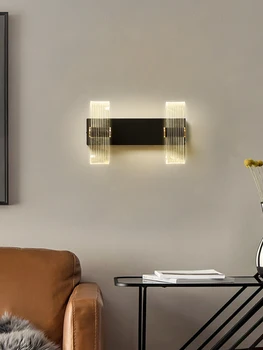 Paprasta, Modernios LED Sienos Lempos Aliuminio Kūrybos Juoda Siena-sconce, Miegamojo Lovos Fone Koridoriaus Praėjimo Laiptinės Deco