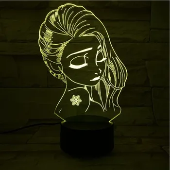 Akrilo Skydelis Graži Mergina Princesė 3D Lavos Lempa Kalėdų 7 LED Spalva Keičiasi Naktį, Šviesą Nuotaiką Dekoras Miegamasis Stalo Lempa