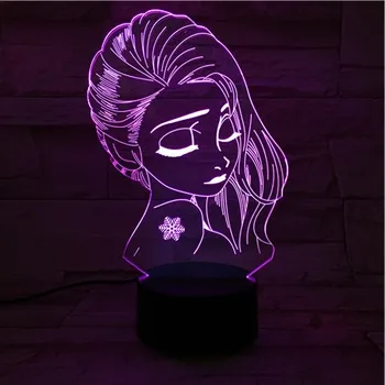Akrilo Skydelis Graži Mergina Princesė 3D Lavos Lempa Kalėdų 7 LED Spalva Keičiasi Naktį, Šviesą Nuotaiką Dekoras Miegamasis Stalo Lempa