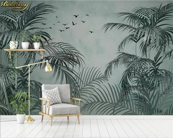 Beibehang Užsakymą 3d tapetai, freskos modernus minimalistinio šiaurės stilius, viduramžių tropinių augalų fone sienos papel de parede
