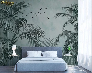 Beibehang Užsakymą 3d tapetai, freskos modernus minimalistinio šiaurės stilius, viduramžių tropinių augalų fone sienos papel de parede