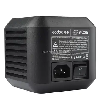 Godox AC-26 KINTAMOSIOS srovės Maitinimo Bloko Šaltinio Adapteris su Kabelių už AD600B AD600BM AD600M AD600
