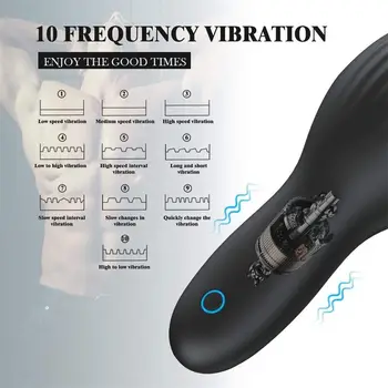 Vyrų Vibratorius, 10 Vibracijos Režimai Vyrų Masturbator Blizgesys Massager G-Spot Suaugusiųjų Sekso Žaislai Varpos Galvos Vibratoriai Įkrovimo
