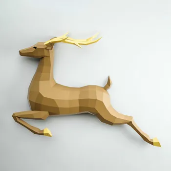 Geometrinis Gyvūnų 70CM Elnias 3D Popieriniai Sienų Apdailai Namų Dekoro Juosta Galvosūkiai 