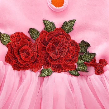Mergaičių Suknelė 2019 Mados Atsitiktinis Stiliaus Animaciją Rausvos Spalvos, Ilgomis Rankovėmis Rose Lankas Dizainas Princesė Vaikai Suknelė Žiemai Mergaičių Drabužiai