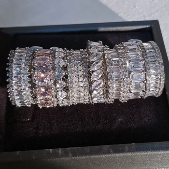 Prabangių vestuvių juostoje amžinybės žiedas moterims didelė dovana ponios meilės didmeninė daug urmu papuošalai R5578