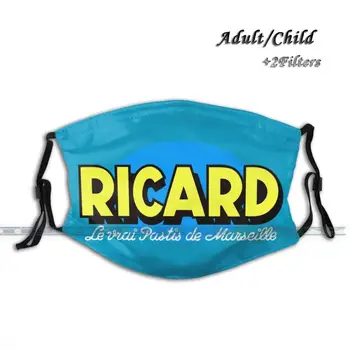 Ricard 2 Custom Design Veido Kaukė Apsaugos Nuo Dulkių Filtras Diy Spausdinti Skalbti Suaugusiems Vaikams Pastis, Marselis, Prancūzija Gėrimų Anisette