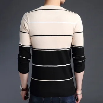 Naujas Prekės Ženklas Mados Sweater Mens Megztinis Dryžuotas Slim Fit Džemperiai Knitred Vilnonių Pavasarį, Rudenį Korėjos Stiliaus Atsitiktinis Vyrų Drabužiai