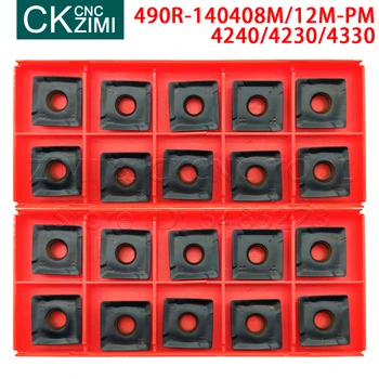 490R-140408M-PM 490R-140412M-PM 4240 4230 4330 karbido frezavimo, pjovimo įdėklai PVD CNC tools plokštumos malimo disko tekinimo įrankiai