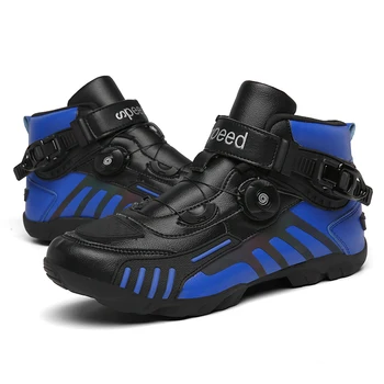 Vyrų Profesija Motociklo batai auliukiniai motokroso lenktynių batai Mikropluošto odos off road su pakabinamu varikliu Motociklo batai