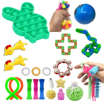 24 Pack Pop Fidget Žaislų Rinkinys Anti Stresas Autizmo Nerimas Reljefas Streso Išspausti Žaislai Fidget Jutimo Žaislas Vaikams Suaugusieji