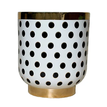 Inkrustacijos Aukso Black Dot Keramikos Vaza, Vazonas Namų Puošybai Vazonas