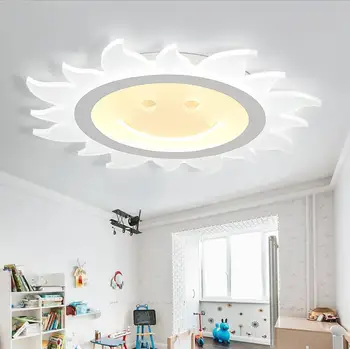 Ultra plonas l apvalus led lubų šviestuvas šiltas vaikų miegamasis lempos paprastos šiuolaikinės asmenybės saulės šypsena šviesa