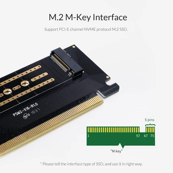 ORICO M. 2 NGFF Klavišą M NVMe SSD su PCI-e 3.0 Gen3 X16 Išplėtimo Kortelės Adapteris, Skirtas Bitcoin Miner Kasyba