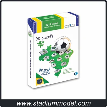 3D galvosūkis futbolo stadiumBrazilijos Futbolo Žaidimas Stadionuose mini nustatyti, 12pcs suvenyrų įspūdį modelį, Žaidimai, Žaislai, Helovinas, Kalėdos