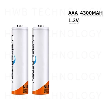 20Pcs/Daug Originalių Nauja NI-MH AAA 3A Įkraunamas Baterijas 1.2 V, 4300mAh daugkartinio Įkrovimo Baterija Nemokamas Pristatymas