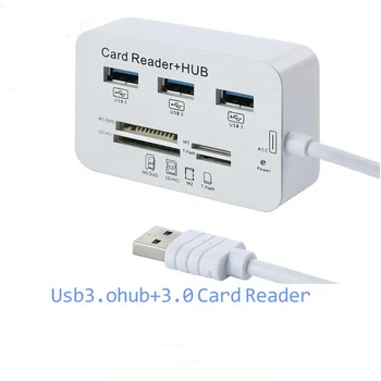 SeenDa USB Hub 3.0 Combo Card Reader 3 Uostų Didelės Spartos USB Skirstytuvo Visus Į Vieną USB 3.0 Hub PC Kompiuterių Priedai Sąsiuvinis