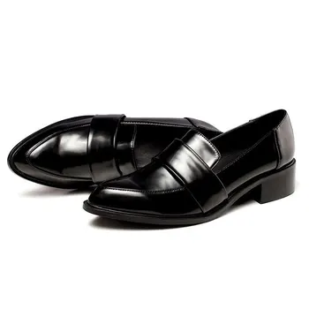Moterų suknelė, batai oksfordo bateliai oficialaus darbo avalynė juodas butai slip-on retro odos batai moterims, batai Mokasīni, g140
