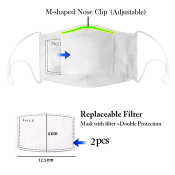 KD2.5 apsaugos nuo dulkių Nagų Kaukė Anti-rūko Aktyvintos anglies Filtras Veido Kaukės bakterijų įrodymas Gripo Kovos su Tarša Daugiaspalvis Spausdinimas masque