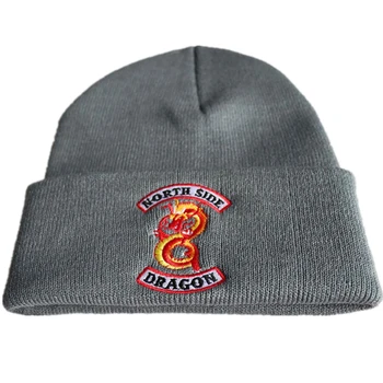 Suaugusiųjų Riverdale Pietų Pusėje Žalčių Cosplay Skrybėlės Beanie Kepurė Žiemai Megzti Siuvinėjimo Skrybėlę šilta kepuraitė