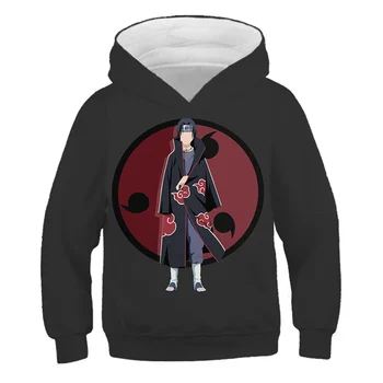 Hoodies Vaikų Naruto Harajuku Japonų Anime Uchiha Itachi Spausdinti Berniukai Hoodie Vaikas Streetwear Mados Atsitiktinis marškinėlius Kailis