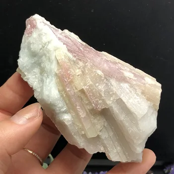 Natūrali Žalioji Pink Turmalinas Mineralinių Kristalų Asociacijos Šiurkštus Akmens Pavyzdys Crystal Rock Akmenys Retų Mineralinių Originalas