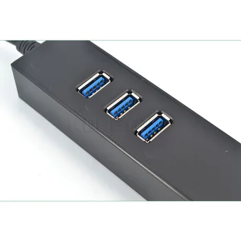 Kebidumei 3 jungtys USB 3.0 Hub USB į RJ45 Gigabit Ethernet Adapteris LAN Laidinis Tinklas 10/100/1000 Mbps Windows Mac
