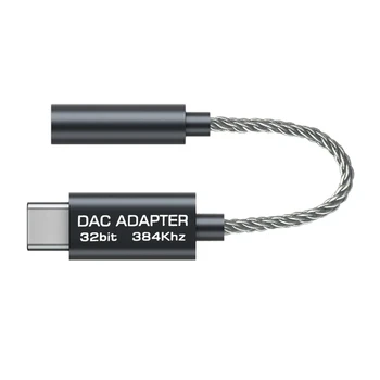 USB C iki 3,5 mm Ausinių Adapteris Hi-Fi 384KHz/32Bit C Tipo Nešiojamų Ausinių Stiprintuvo, DAC, skirtą 