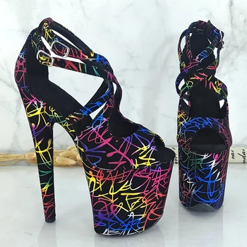 Leecabe aukšto kulno sandalai 20cm seksualus modelis batai ašigalio šokių bateliai