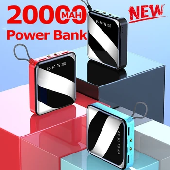 20000mAh Mini Galios Banko Išorės Baterija Skaitmeninis Displėjus, 2 USB Portable Dviguba LED Apšvietimas, Greitas Įkroviklis, Telefono Baterija