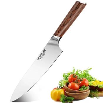 8 Colių Virtuvinis peilis Aštrus Japonijos Chef Peiliai Vokietija 1.4116 Plieno Profesinės Daržovių, Žuvies, Mėsos Peilis, maisto ruošimui