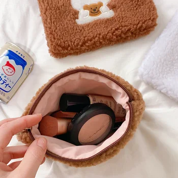 Korėjos Naujas Lokys Kosmetikos Krepšys Moterims Mielas Šuo Makiažas, tualetinių reikmenų Dėklas Mados Necessaries sudaro Minkšta Organizatorius Atveju Mergaitės