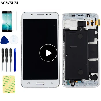 Samsung Galaxy J5 2016 LCD J510 SM J510F J510FN J510M J510Y J510G DS Ekranas Ekranas + Touch Ekranas skaitmeninis keitiklis Asamblėjos Rėmelį