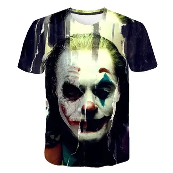 Nauji Karšto Pardavimo Klounas Marškinėliai Vyrams/moterims Joker Veidas 3D Atspausdintas Teroro Mados marškinėliai Cool Simbolių joker Harajuku Drabužiai