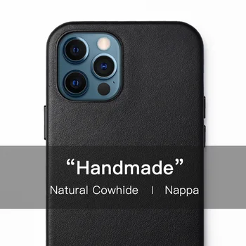 Nappa Odos Originali Atveju iPhone 12 Pro Max Superautomobilį Interjero Prabanga Business Premium Natūralios karvės odos Telefoną Atvejais Dangtis