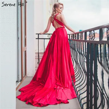 Elegantiškas Backless Šilko Fotografijos Ilgai Traukinio Suknelė Raudonųjų Pupelių vakarinę Suknelę 2020 Vestuvinės Suknelės HA2119