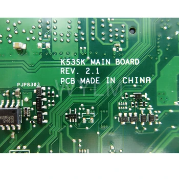 K53SK MAIN_BD._0M/DC/KAIP USB3.0 90R-N7RMB1100Y Mainboard REV2.1 ASUS K53S K53SK Nešiojamas Plokštė Patikrintas nemokamas pristatymas