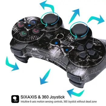 K ISHAKO Belaidžio Dvigubo Smūgio Gamepad Playstation 3 Nuotolinio Sixaxis PS3 Valdiklis dualshock pubg žaidimų valdiklis
