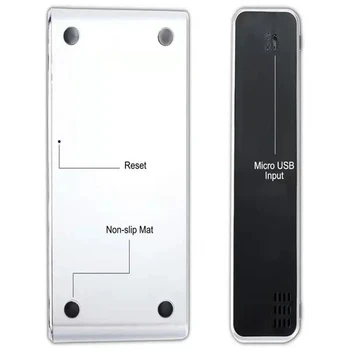Juodos ir Sidabro USB Skaitmeninis LED Stalinis Laikrodis-Žadintuvas Su Termometru, Belaidis Kroviklis, Skirtas Išmanusis telefonas