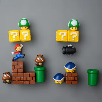 10/12Pcs Super Mario, Šaldytuvo Magnetų, Žaislų, 3D Stereo Animacinių filmų Animacija Namų Puošybos Ornamentais Figūrėlės