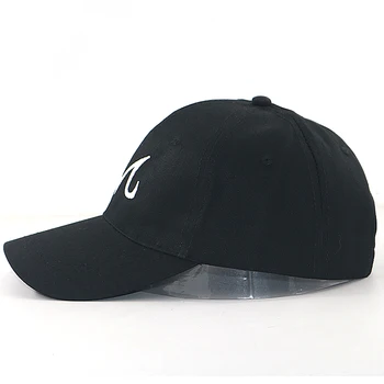 Beisbolo kepuraitę M raidę, siuvinėjimo snapback skrybėlę medvilnės reguliuojamas juoda sporto hip-hop skrybėlės mano mados Panama