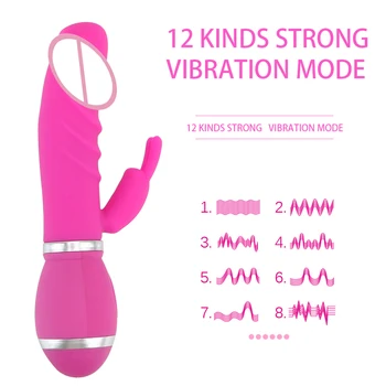 IKOKY Galingas Rabbit Vibratorius 12 Greičiu G Spot Vibratorius Tikroviškas Dildo, Vibratoriai, Powered By Baterija Moterų Masturbacija
