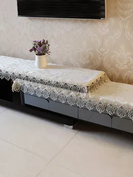 Europos dvigubo sluoksnio TV spintelė staltiesė audinio, siuvinėjimo nėrinių kambarį audinys dulkių dangtelį buitinių kavos staliukas kilimėlis