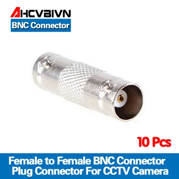 AHCVBIVN 10vnt BNC Moterų ir Moterų Inline Jungtis Koaksialinis BNC Jungtis Extender CCTV Saugumo Kameros Vaizdo Stebėjimo Sistemos