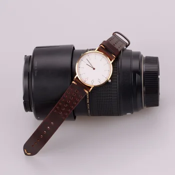 EACHE Populiarus Specialią Skylę Dizaino Žiūrėti Juostų Originali Veršiena Odos Lenktynių Juosta Watchband Dirželiai 18mm 20mm 22mm