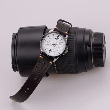 EACHE Populiarus Specialią Skylę Dizaino Žiūrėti Juostų Originali Veršiena Odos Lenktynių Juosta Watchband Dirželiai 18mm 20mm 22mm